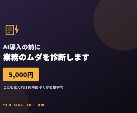 AI導入の前に御社の業務のムダを診断します どこを変えれば何時間浮くか、数字で出します イメージ1