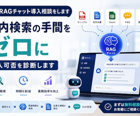 RAGチャット導入相談をします 社内検索の手間をゼロに、導入可否を診断します イメージ1