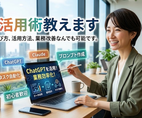 AI活用術教えます AIの選び方、活用方法、業務改善なんでも可能です。 イメージ1