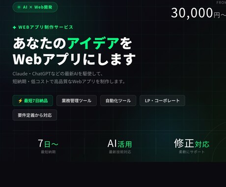 AIを使ったWebアプリを制作します 最新AIで、あなたのアイデアを素早くアプリ化します イメージ1