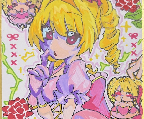 あなただけの色紙イラストをお描きします 色紙にあなたの魅力を詰め込みます♡ イメージ2
