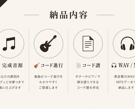 あなたの歌詞にメロディーを付けます 歌詞やイメージだけでもOK！あなただけの曲を作ります イメージ2