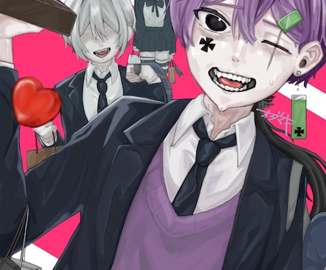 先着5名迄！【格安】厚塗りで一枚絵を制作します イラスト練習中＆実績⤴️の為、5名迄格安で1枚絵描きます！！ イメージ1