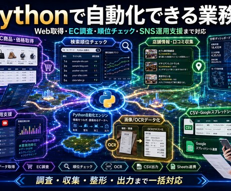 Webデータ収集・業務自動化ツールを開発します スクレイピング・CSV出力・Sheets連携GUI化まで対応 イメージ2