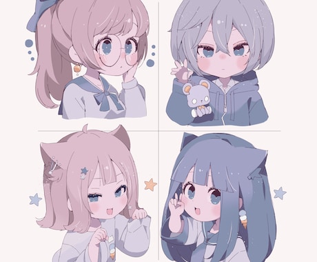 ミニキャラをお描きします ゆるいミニキャラ（３頭身くらいの）イラスト イメージ1