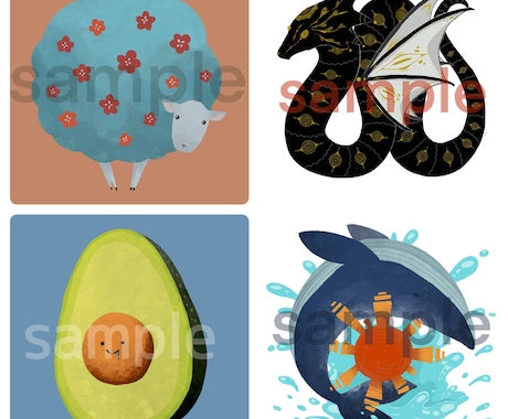 人外絵のSNSアイコン描きます 妖怪・食べ物・動物・空想上の生き物が好きな方に！ イメージ2