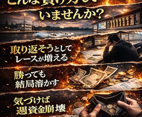 競艇の取り返し暴走を止めます。資金崩壊を防ぎます 意志に頼らず仕組みで停止します。連敗後の理性を代行する設計図 イメージ2