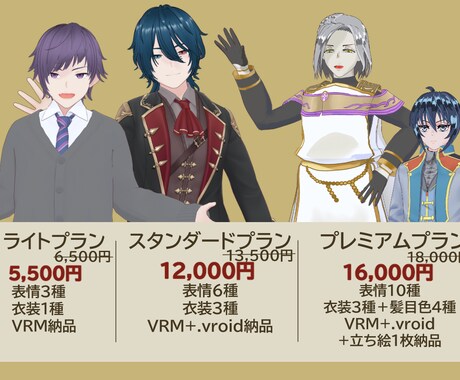 VRoid男性モデル制作します プリセット改変〜フル対応／即納可！ イメージ2