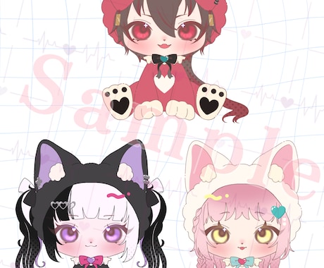 ちょこんとした可愛らしいSDイラスト描きます ふわもこケモノな量産SDイラストで可愛いグッズ作れちゃう♥️ イメージ2