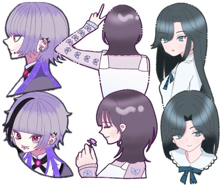 立ち絵/表情差分付きイメージイラスト制作します 立ち絵に表情差分2点つきのイラストを制作します イメージ2
