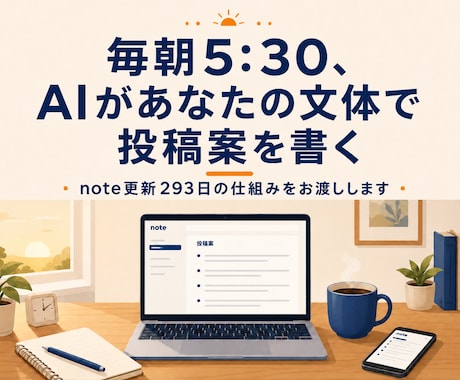 AIが自分の文体で投稿案を書く仕組みを作ります イメージ1