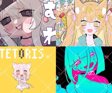 サムネ/動画内イラスト/立ち絵等描きます 歌い手様VTuber様の活動イラスト全般受付中！ イメージ2