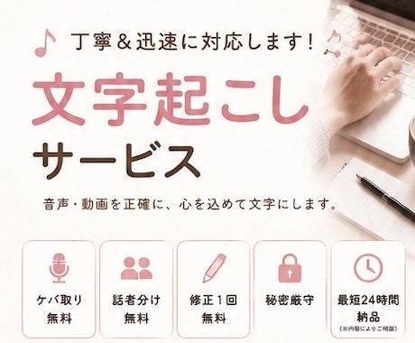 丁寧&迅速✨ケバ取りなど無料で文字起こしを行います イメージ1