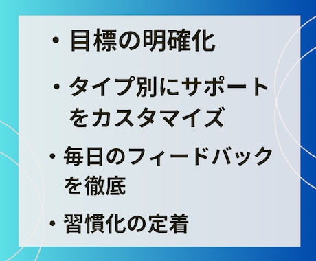 30日間 習慣化サポート/目標に向けて伴走します 中途半端な自分を変えよう/プロコーチによる習慣定着コーチング イメージ2
