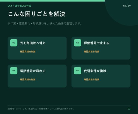 発送用CSVを指定形式に変換します 入力不足とエラー理由も分けて納品 イメージ2