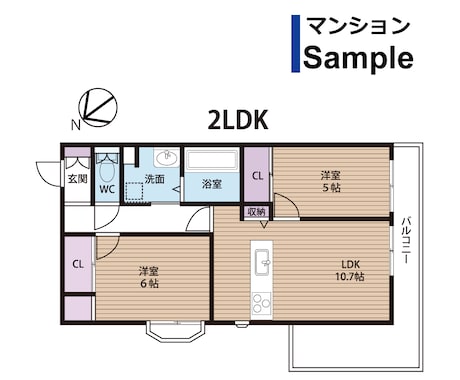 マンション、戸建て3,000円で間取り図作成します 集合住宅・1棟丸ごとも安価で対応。 イメージ2