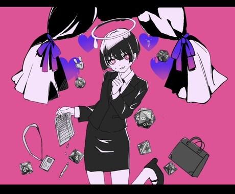 歌ってみた、グッズなど使用出来る1枚絵を作成します 歌ってみたMV、サムネ、アイコン用イラスト描きます！ イメージ2