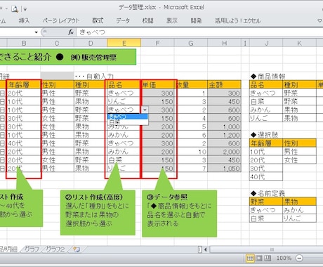 【エクセル】データ整理・グラフ作成代行します イメージ1