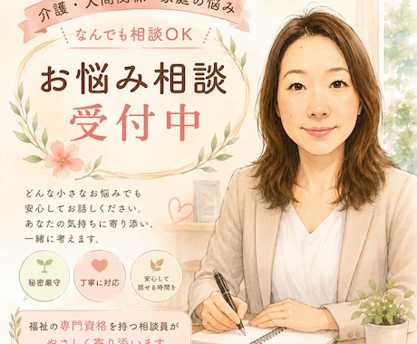施設入所・在宅介護・家族対応の悩み相談に乗ります 在宅か施設か迷っている方へ。現場経験をもとに一緒に整理します イメージ1