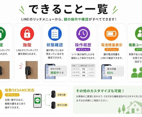 LINEでSESAMEを操作します LINEだけで鍵を開閉！簡単・便利に導入！ イメージ2