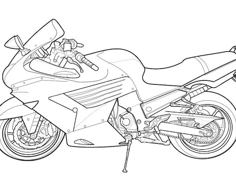 愛車の旧車バイクをモノクロ線画イラストにします 青春を駆け抜けた愛車を、一生残るモノクロ線画に！ イメージ2