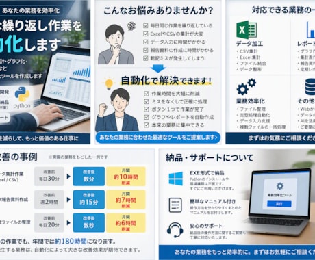 定型業務をPythonで自動化します イメージ1