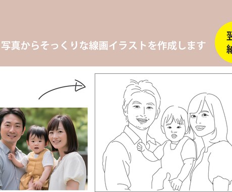 写真データから線画タッチのイラストを作成します ウェルカムボードやアイコンに！現役デザイナーが作成！ イメージ1