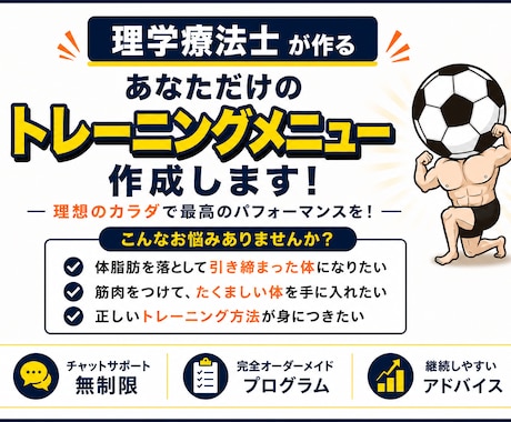 初心者〜中級者向け！筋トレメニューを作成します 理学療法士が作成！目的別に完全オーダーメイド イメージ1