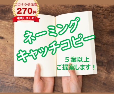 ネーミング、キャッチコピーのアイデア提案いたします 告知PR・タイトル・商品名付けなどを格安で考案・ご提供！ イメージ1