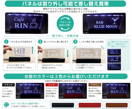 オリジナルLEDパネル制作いたします 店舗看板から推し活まで自由にオーダー可能 イメージ2