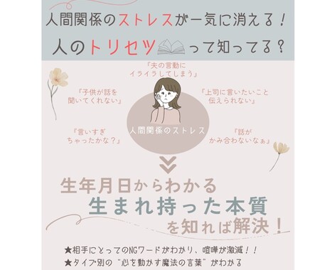 個性心理学による自分と相手のトリセツお話します 人間関係のストレスが消える、自分の本質まるわかり診断だよ！ イメージ1