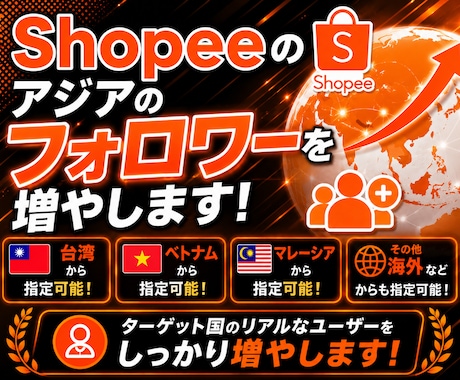 Shopeeのアジアのフォロワーを増やします イメージ1