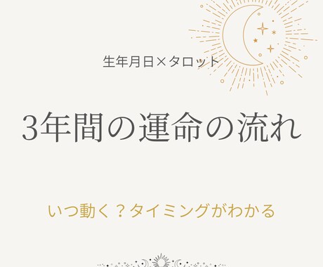 生年月日×タロットで3年の運命の流れを読み解きます あなたの運命の流れを“見える化”します イメージ1