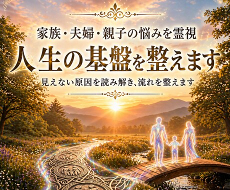 家族・夫婦・親子の悩みを霊視｜人生の基盤を整えます 見えない原因を読み解き、流れを整えます イメージ1