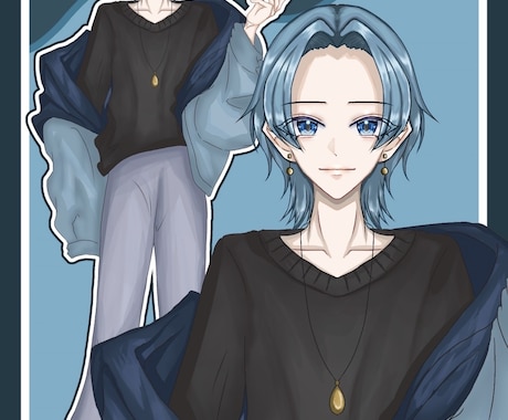 Vtuber様のイラスト制作を致します 立ち絵からアイコン制作、男性から女性まで幅広く対応可能です！ イメージ2