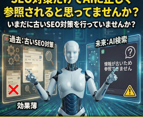 SEOとLLMOを40項目診断し対策支援します LLMO＞SEOの時代、AIがサイトを無視する理由と解決提案 イメージ2