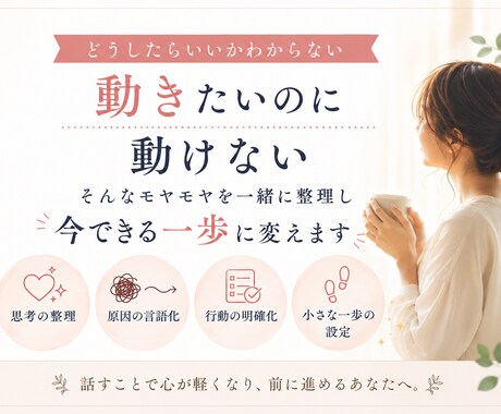 動けない思考を行動に変換します モヤモヤや言葉にならない悩みを整理 イメージ1