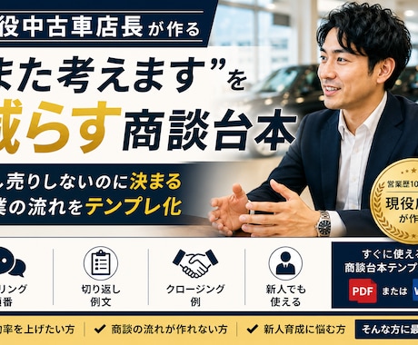現役店長が“迷いを減らす商談台本”を作成します イメージ1