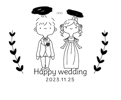 ウェディング用、記念日用などなどイラストをかきます この間結婚式を挙げた卒花が描きます！ イメージ2