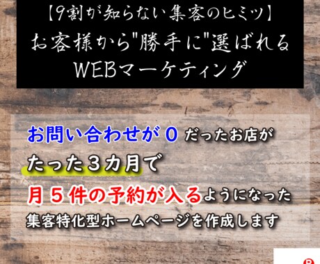 プロのマーケッターが集客特化型のHP作成します たった6カ月で問い合わせが500％UPする顧客マーケティング イメージ2