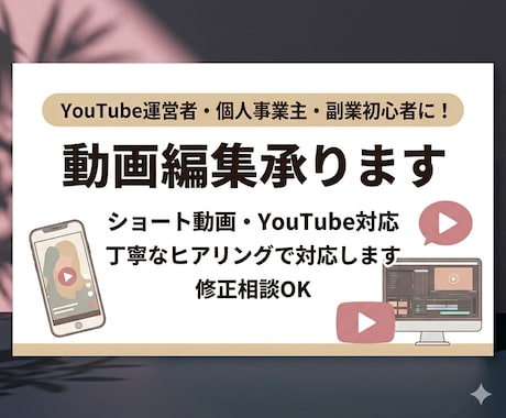 YouTube動画編集承ります 丁寧に寄り添い一緒に動画を作ります！ イメージ1