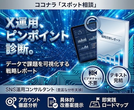 スポット！プロSNSコンサルがXの改善提案します 「なぜ」を「根拠」へ変える。SNSコンサルが論理的にXを解剖 イメージ1