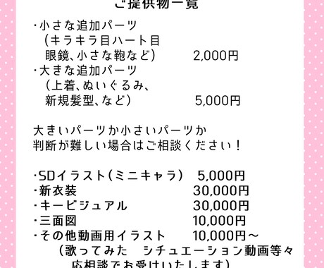 vtuber様の追加依頼はこちらでお受けいたします ご依頼いただいたvtuber様の追加ご依頼お受けします イメージ2