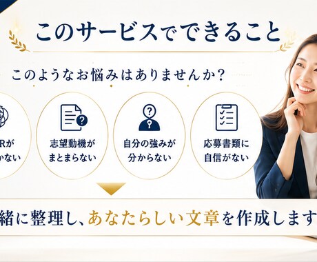 自己PR・志望動機を丁寧に作成します あなたの強みや想いを言葉にします イメージ2