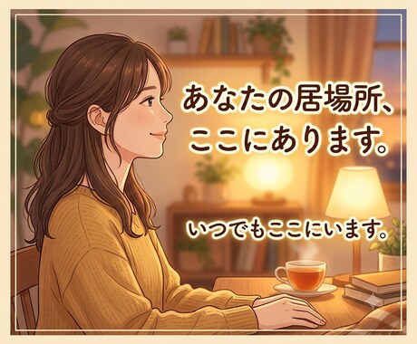 秘密厳守。いつでもあなたの心の居場所になります 行き場のない気持ち！ここに来てください！短時間でもOK！ イメージ1