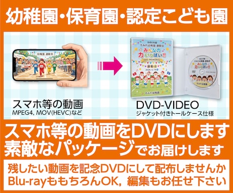 幼稚園イベントなどスマホ等の動画をDVDにします ★素敵なパッケージにしてお届けします★ イメージ1