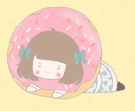 好きなものを取り入れた寝そべりアイコン描きます 絵本のような優しいタッチで心ときめくアイコンに イメージ2