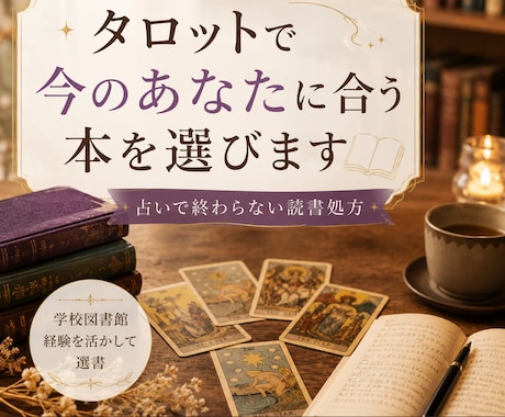 占いで今のあなたに必要な本を選びます タロット鑑定+読書処方箋セット学校図書館経験を活かして選書 イメージ1