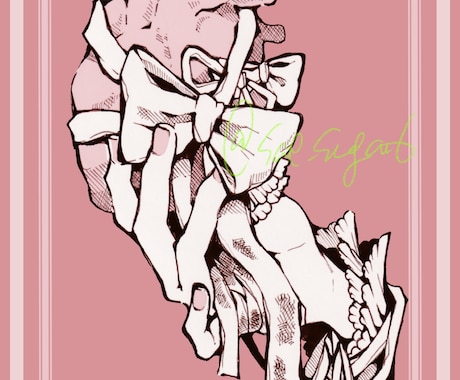手＋モチーフで退廃的なイラストを描きます イメージ1