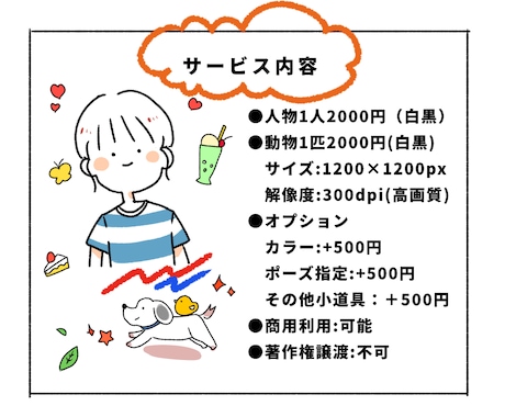 超【最安値】ゆるふわイラストお描きします 追加料金一切なしでアイコン、似顔絵、ペットイラスト何でも可！ イメージ2